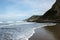 Tropical scenic landscape of coast and cliffs, Canoa,Ecuador