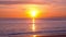 Tropical sea at sunset or sunrise over sea video 4K, The sun touches horizon, Red sky in golden hour amazing seascape,Ocean beach