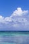 Tropical sea under blue sky in Mauritius. Mauritius, an Indian Ocean island nation, is known for its beaches, lagoons and reefs.