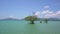 Tropical sea view of mangrove trees in the sea water Good weather sunny day at phuket Thailand Beautiful nature background and web