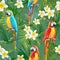 Tropical Seamless Parrot and Floral Summer Pattern. For Wallpapers, Backgrounds, Textures, Textile, Cards.