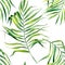 Tropical seamless pattern with exotic palm leaves. Tropical jungle foliage illustration. Exotic plants. Summer beach design. Parad