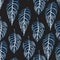 Tropical seamless pattern with exotic trees blue leaves.