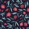 Tropical seamless pattern with pomegranate trees. Fruit background. Vector bright print for fabric or wallpaper.