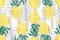 Tropical seamless pattern. Ripe juice fruits. Hand drawn