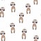 Tropical seamless pattern with sloths animal. Baby animal illustration for kids.