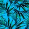 Tropical seamless pattern. Watercolor chaotic palm
