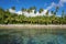 Tropical seashore coconut trees unspoiled coast