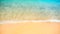 Tropical seashore. Top view, close up. Blurred vector background. Defocused sea surf line, soft wave and sand