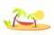 Tropical Seaside, Hammock and Palm Trees Vector