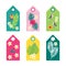 Tropical set of summer tags