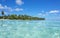 Tropical shore and turquoise water Huahine island