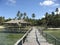 Tropical siargao island wooden promenade