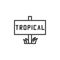 Tropical sign outline icon