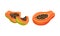 Tropical sliced papaya fruit. Healthy diet, organic, vegetarian product vector illustration