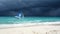 Tropical storm fast approaching the beach of Boracay Phillipines