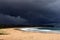 Tropical storm over the beach