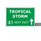 TROPICAL STORM road sign isolated on white