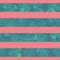 Tropical stripes seamless vector pattern. Teal blue and coral red horizontal striped texture with monstera palm leaf