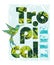 Tropical summer print with slogan for t-shirt graphic and other