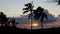 Tropical Sunset over the Ocean with Palm Trees