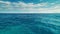 A tropical teal blue ocean horizon seascape illustration.
