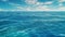 A tropical teal blue ocean horizon seascape illustration.