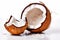 Tropical Temptation: Coconut on a White Background