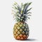 Tropical Temptation: Pineapple Slice with Realistic Details on White