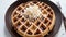 Tropical Temptation Waffles with Coconut Flakes.AI Generated