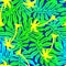 Tropical textured Monstera with palm seamless pattern