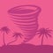 A tropical tornado on a pink background