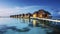 Tropical Tranquility - Lavish Water Villas Offering Pristine Views in a Hotel Resort. Generative AI