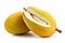 Tropical Treasure: Jackfruit Slice on a White Background