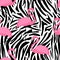 Tropical trendy seamless pattern with flamingos and zebra print.