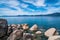 Tropical turquoise blue waters of Lake Tahoe California Rocky coast gorgeous crisp air beautiful outdoor landscape