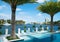 Tropical upscale pool and view of the Intracoastal