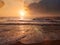 Tropical vacation background - ocean sea sunrise