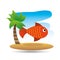 Tropical vacation beach fish icon