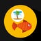 Tropical vacation beach fish icon