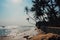 Tropical vacation holiday background - paradise idyllic beach. Sri Lanka