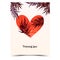 Tropical Valentines day card and wedding invitation.