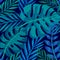 Tropical vector green leaves seamless pattern. Exotic wallpaper. Summer design. Tropical jungle foliage, leaf nature background, v