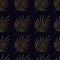 Tropical vector PALM leaves seamless pattern black background. Exotic wallpaper. Modern trendy print. Gold leaves