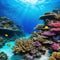 Tropical vibrant underwater landscape of colorful coral reef in the ideal for scuba and snorkel