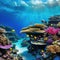 Tropical vibrant underwater landscape of colorful coral reef in the ideal for scuba and snorkel