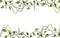 Tropical vine lianas horizontal banner watercolor illustration. Simple frame frame for organic, floral botanical designs
