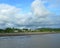 Tropical volcanic dark sand beach