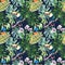 Tropical watercolor composite pattern