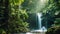 Tropical waterfall in rainforest at Doi Inthanon National Park, Thailand, AI Generated